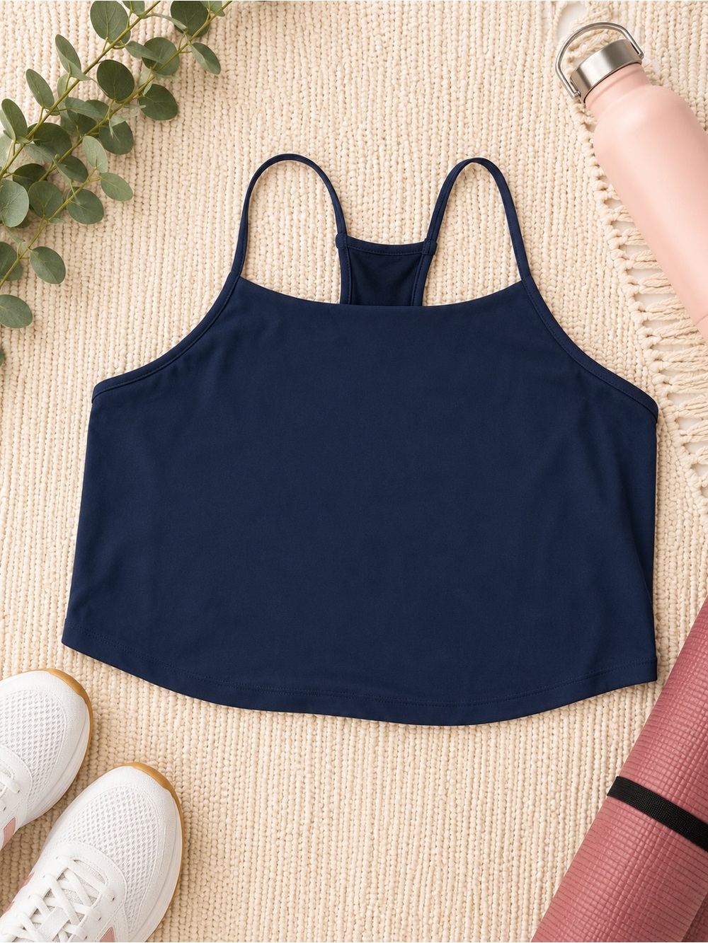 Old Navy Navy Racerback Cropped Sports Tank